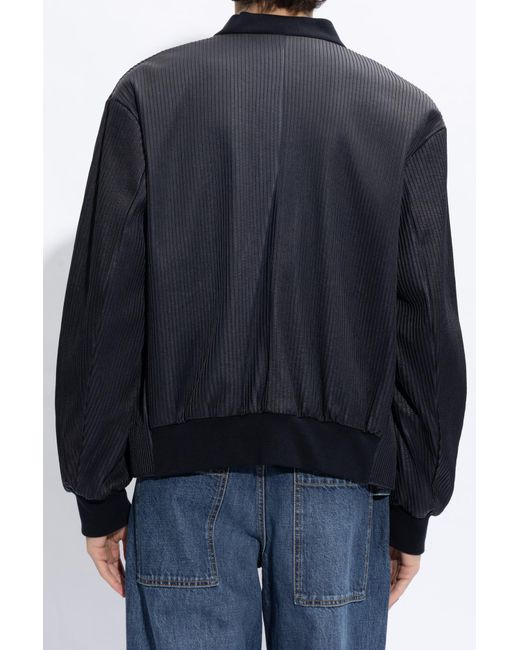 Giorgio Armani Blue Zip Ribbed Jacket for men