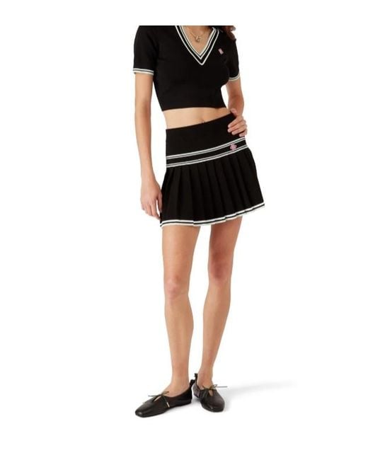 Casablanca Black Pleated Mini Skirt