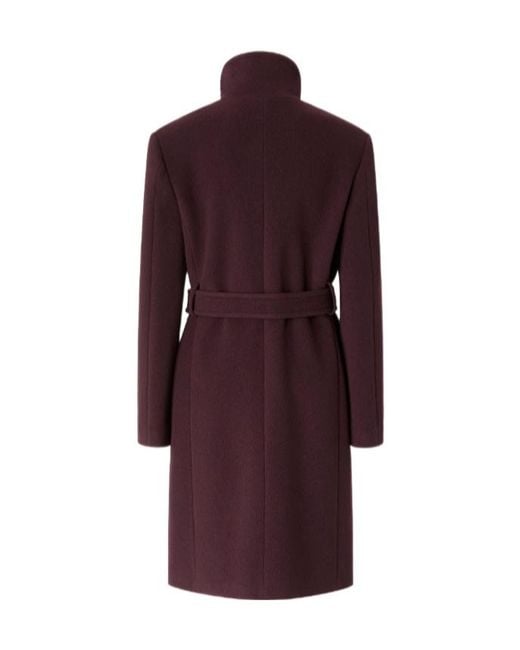 Pinko Purple High Neck Belt Coat