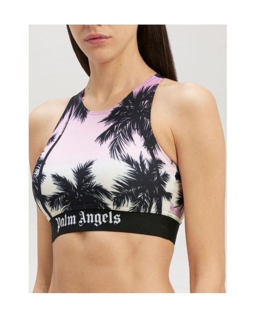 Palm Angels Black Sunset Printed Sport Top