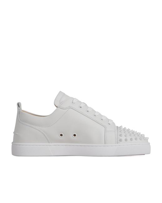 Christian Louboutin White Louis Junior Spikes Lace-Up Sneakers for men