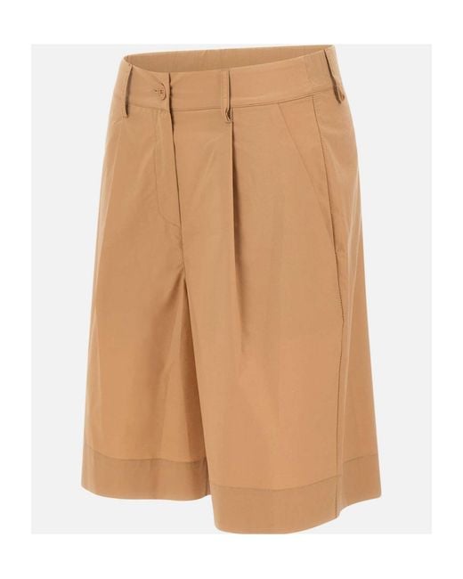 Kaos Natural Pleated Bermuda Shorts
