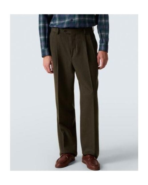 Auralee Gray Camel Hair Flannel Straight Pants for men