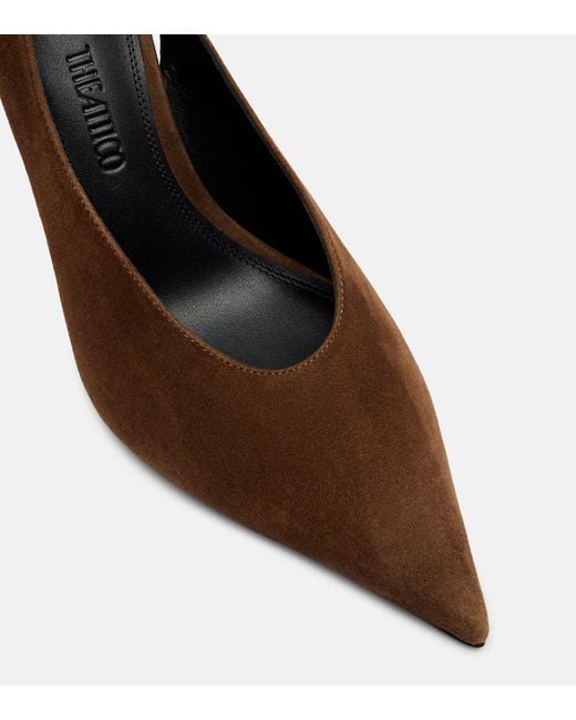 The Attico Brown Viper Slingback High-Heeled Sandals