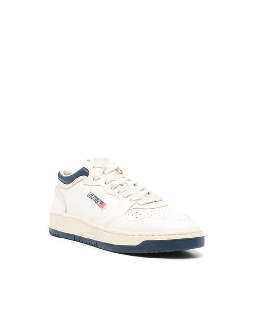 Autry White Med-Way Mid Sneakers for men