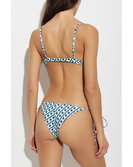 Casablanca Blue Lace-Up Bikini Bottoms