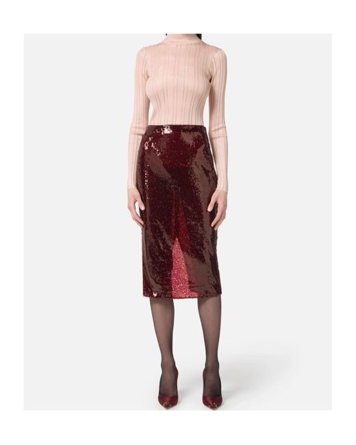 Elisabetta Franchi Pink Laminated Ribbed Top