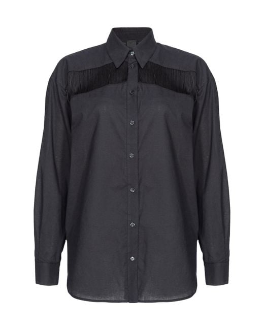 Pinko Blue Buttoned Long-Sleeved Shirt
