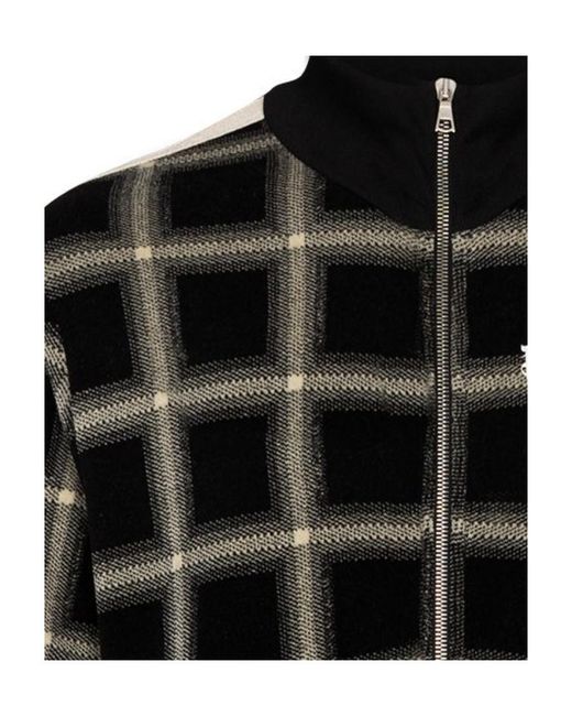 Palm Angels Black Checked Track Jacket for men