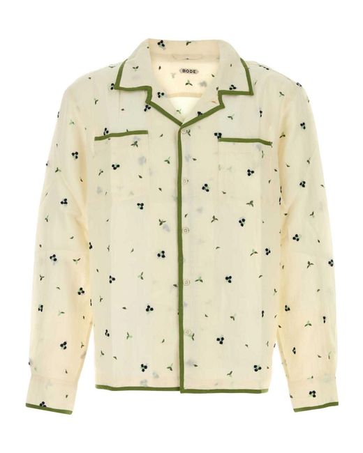 Bode Metallic Blackberry Patch Long Sleeved Shirt for men