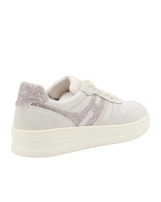 Hogan White H630 Logo Detailed Low-Top Sneakers