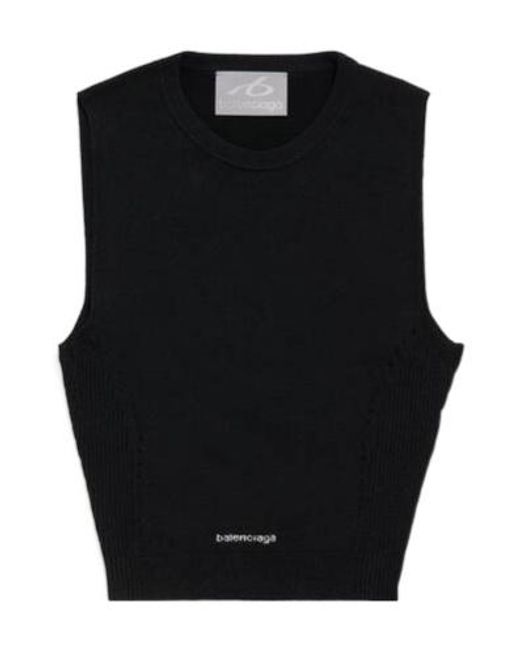 Balenciaga Black Techwear Cropped Tank Top