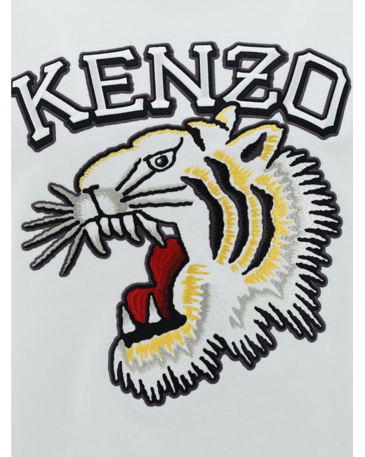 KENZO Gray Logo Embroidered Crewneck Sweatshirt