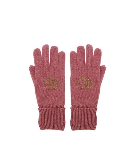 Gucci Red Soft Knit Gloves