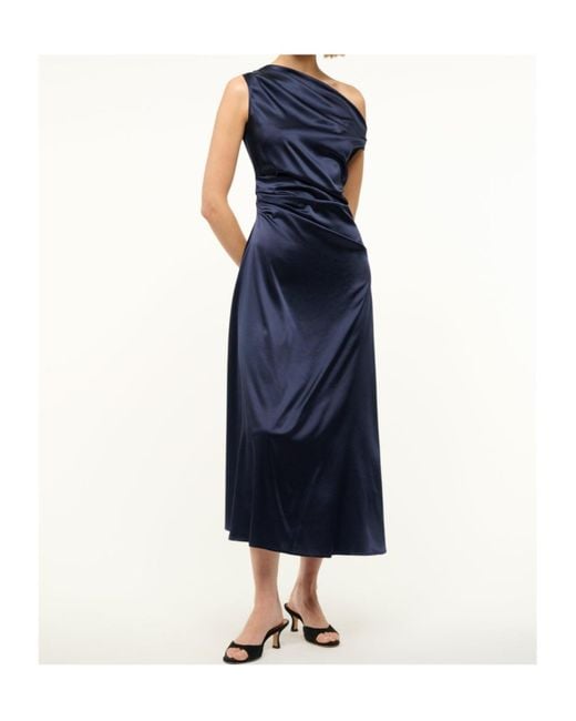 Staud Blue Phare Silk Dress