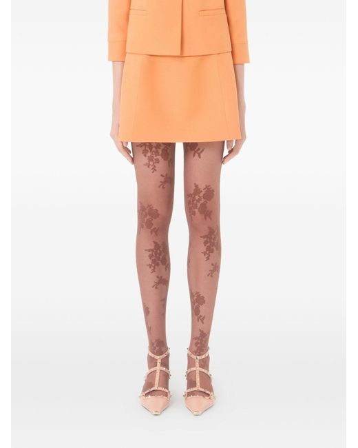 Valentino Orange Crepe Couture Wrap Skirt