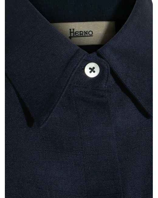 Herno Blue Button-Up Regular Fit Shirt