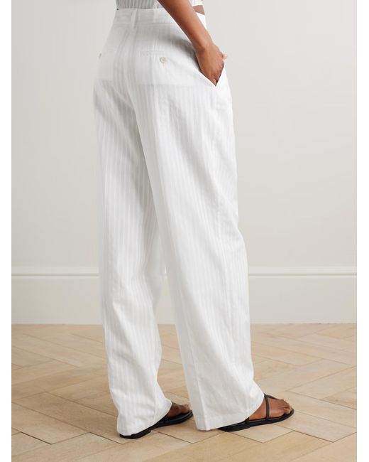 Theory White Double Pleat Trousers
