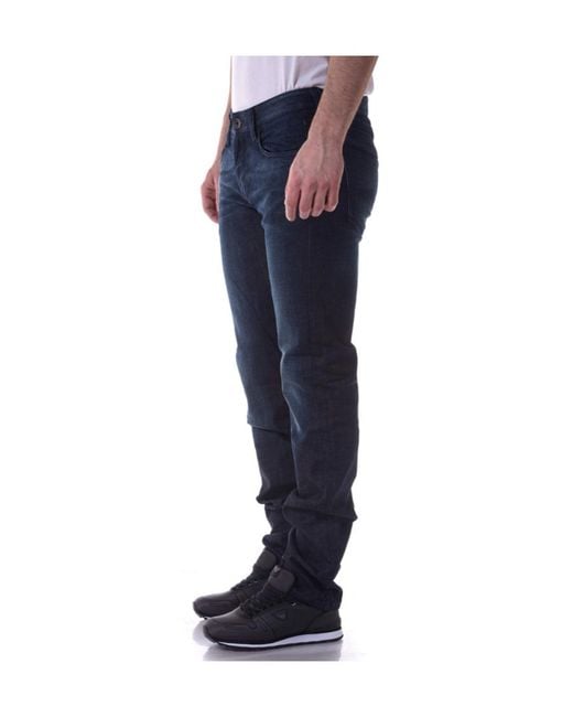 Armani Collezioni Blue Cotton Jeans for men