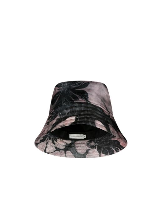 Dries Van Noten Black Graphic Printed Bucket Hat for men