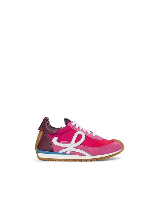 Loewe Pink Flow Runner 2.0 In Nylon And Suede