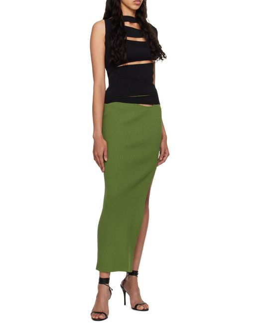 Christopher Esber Green Ribbed Skirt