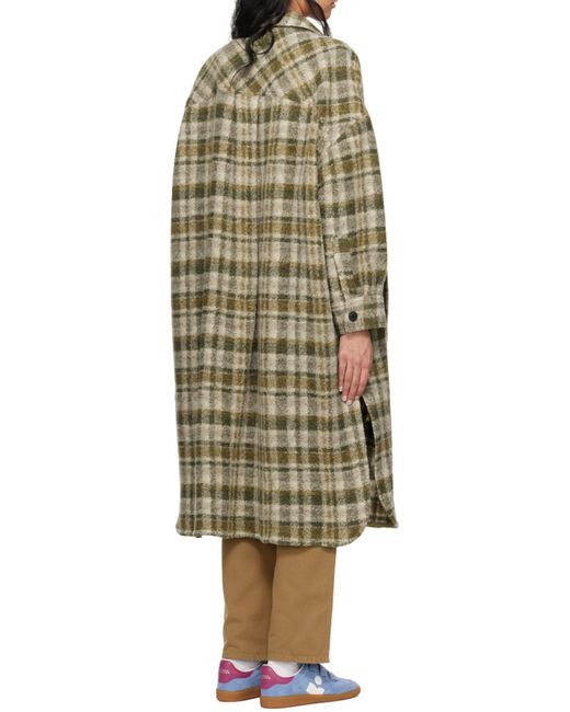 Isabel Marant Natural Isabel Marant Étoile Long-Sleeved Checked Coat