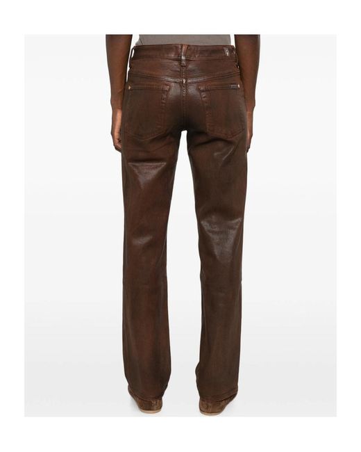 7 For All Mankind Brown Calie Straight-Leg Jeans