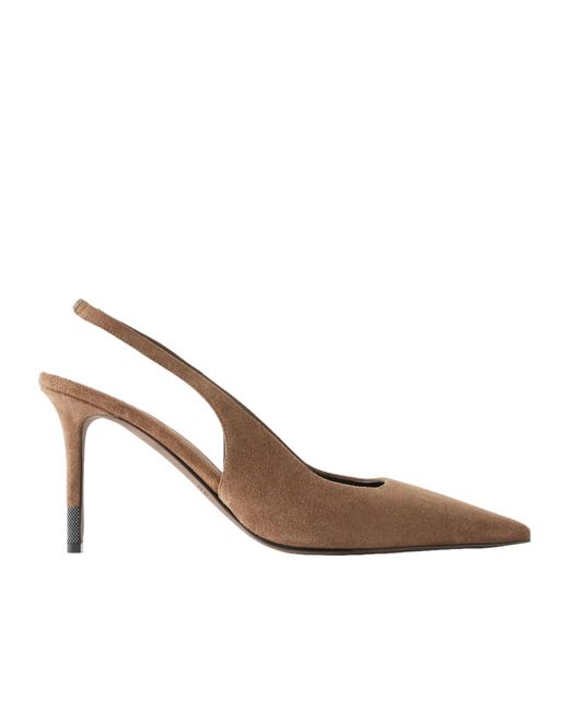 Brunello Cucinelli Brown Open-Toe High-Heeled Sandals