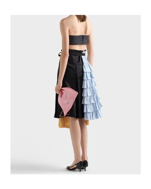 Prada Black Pinstripe Wool Bandeau Top