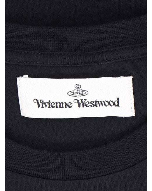 Vivienne Westwood Black Orb Logo-Embroidered Crewneck T-Shirt for men