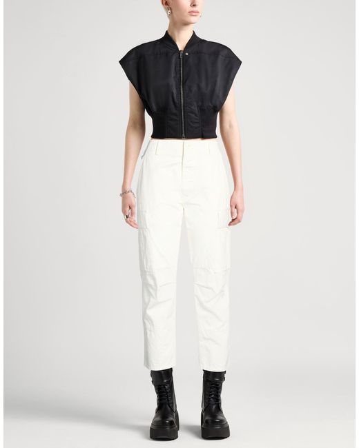 MM6 by Maison Margiela White Straight-Leg Cargo Pants