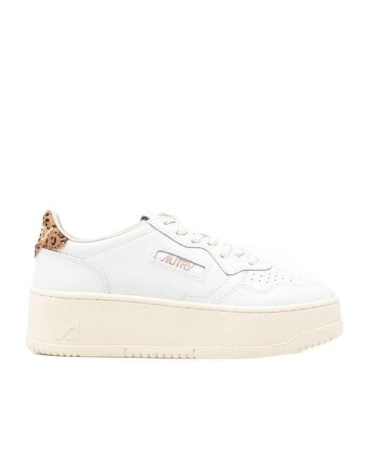 Autry White Platform Low-Top Sneakers