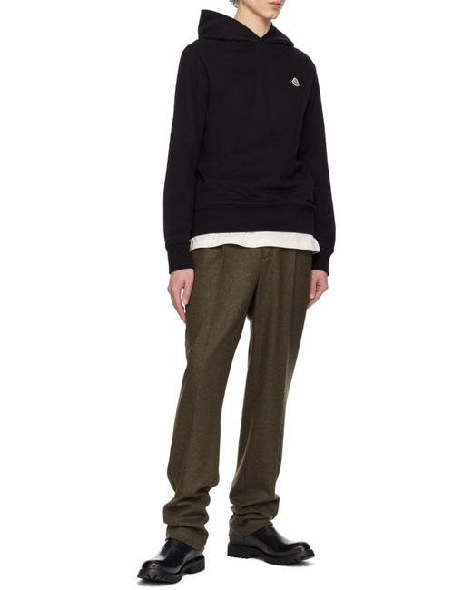 Moncler Black Logo Patch Long Sleeved Hoodie for men