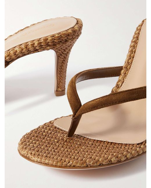 Gianvito Rossi Brown Round-Headed High-Heeled Sandals