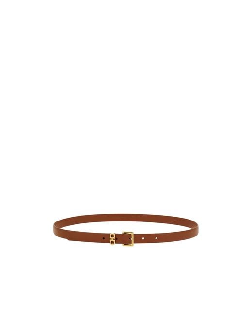 Ferragamo White Ferragamo Gancini Buckle Belt