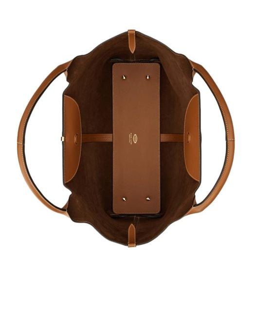 Tod's Brown Logo Plaque Medium-Small Shopping Bag
