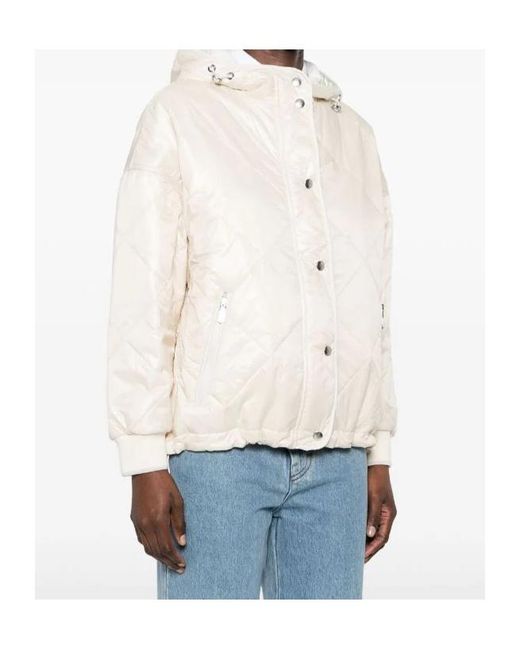 Eleventy White Hooded Padded Jacket