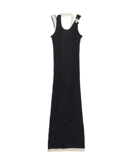 Jean Paul Gaultier Black Ribbed Double Layer Dress