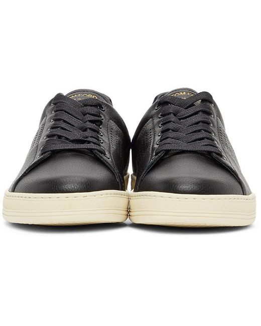 Tom Ford Blue Hollowed-Out T-Shaped Casual Sneakers for men