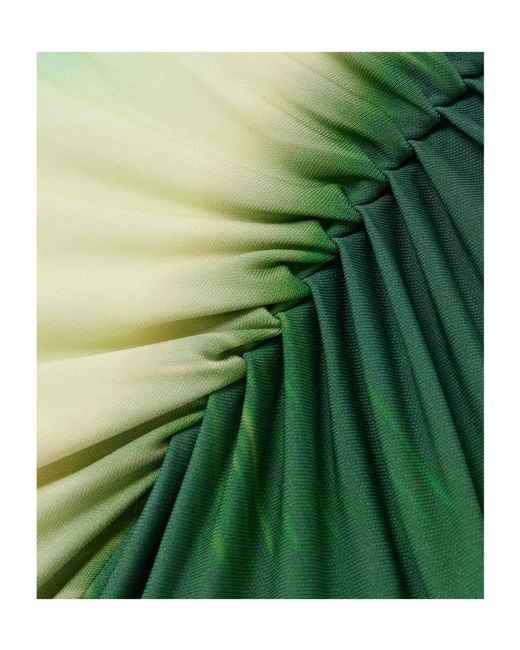 Jonathan Simkhai Green Acacia Tie-Dyed Ruched Stretch-Jersey Midi Dress