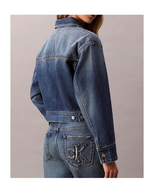 Calvin Klein Blue Workwear Logo-Appliqué Denim Jacket