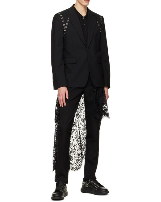 McQueen Black Oversized Eyelet Detail Sneakers for men