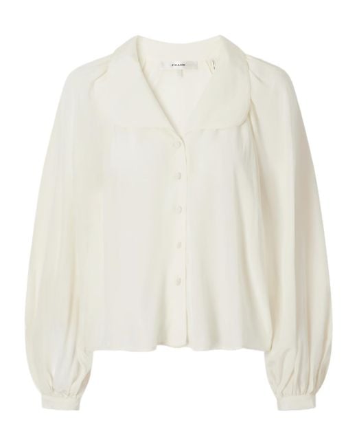 FRAME White Cropped Shirt