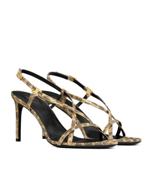 Céline Metallic Soir Criss Cross Sandal With Triomphe