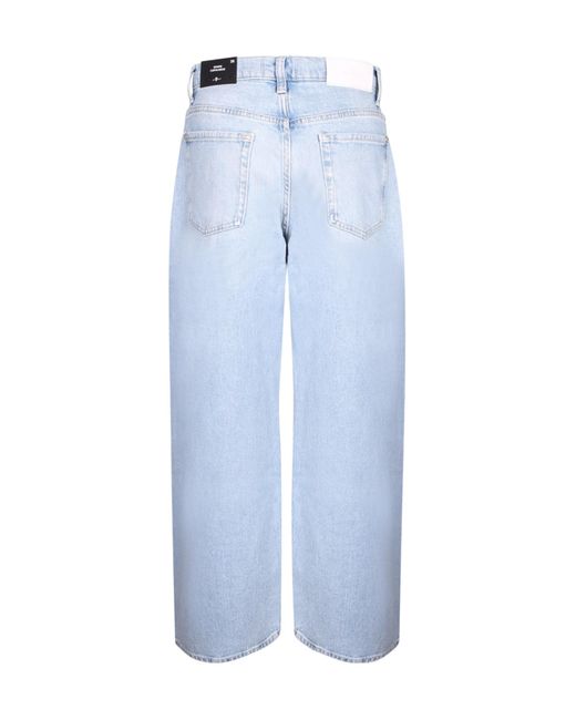 7 For All Mankind Blue Bonnie High-Rise Curvilinear Jeans