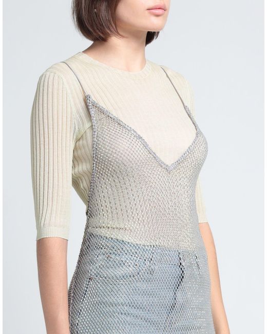 Ganni Gray Sequins Flared Dress