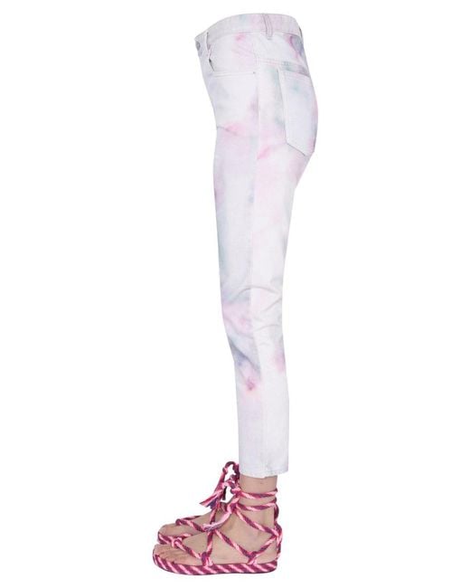 Isabel Marant White Isabel Marant Étoile Tie-Dye Effect Jeans