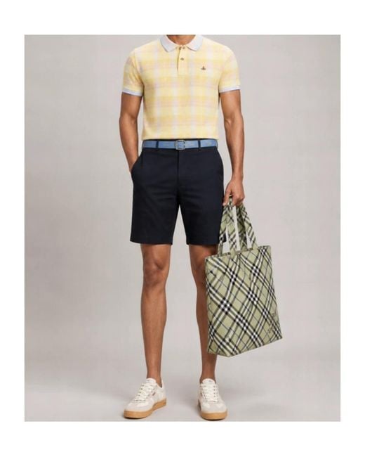 Vivienne Westwood Yellow Checked Knit Polo Shirt for men