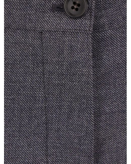 Prada Gray Pleated Turn-Up Hem Trousers